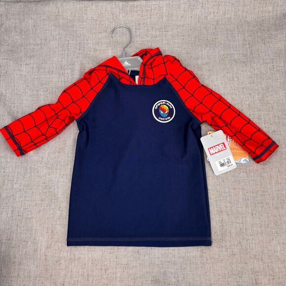 NWT Disney Marvel Spider-Man Long Sleeve‎ Rash Guard & Swim Trunks Spidey Boys 4 - Picture 2 of 7